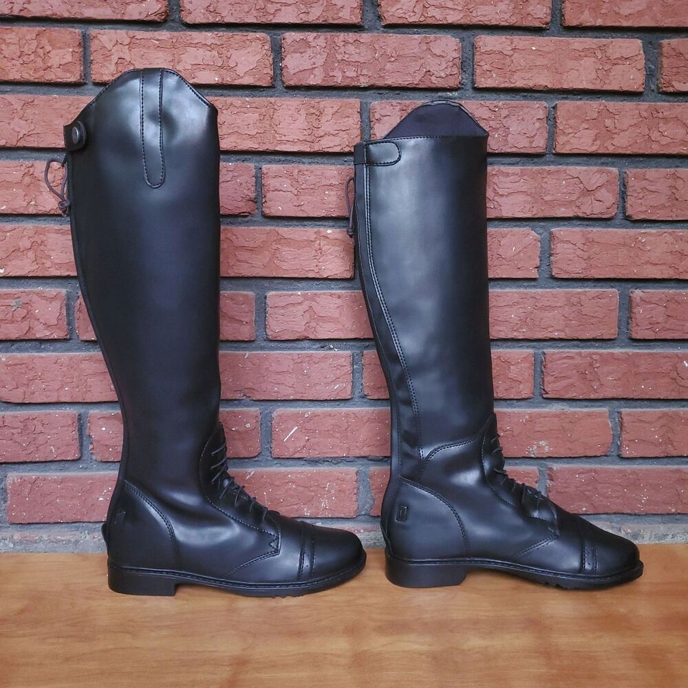 TuffRider Tall Riding Boots Womens 8 Ladies Starter Back Zip Field Black 3052-R - Picture 9 of 16
